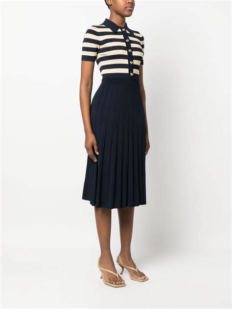 michael michael kors striped piqué dress